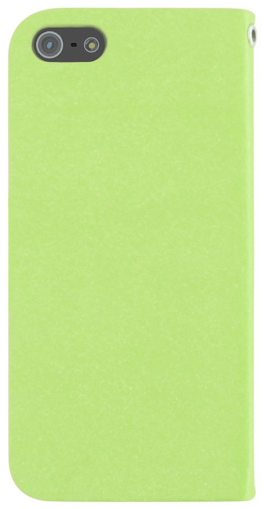 Apple iPhone 5 oldalra nyíló flipes bőrtok mikroszálas minta zöld