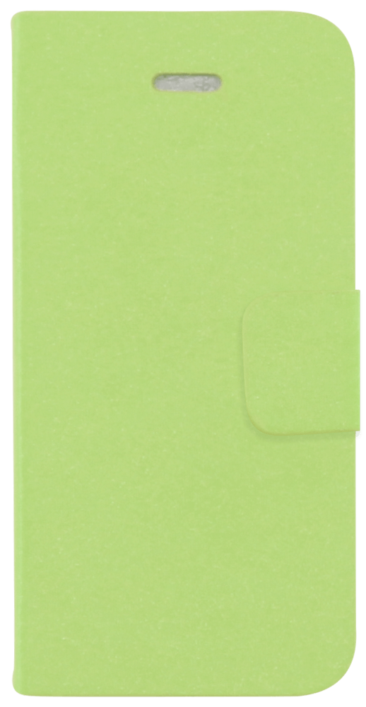 Apple iPhone 5 oldalra nyíló flipes bőrtok mikroszálas minta zöld