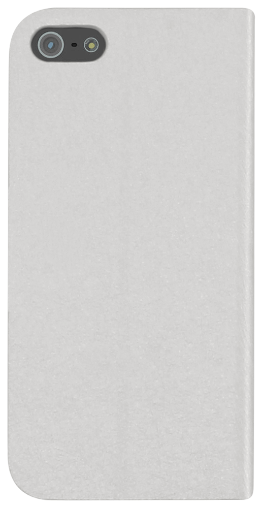 Apple iPhone 5 oldalra nyíló flipes bőrtok mikroszálas minta ezüst