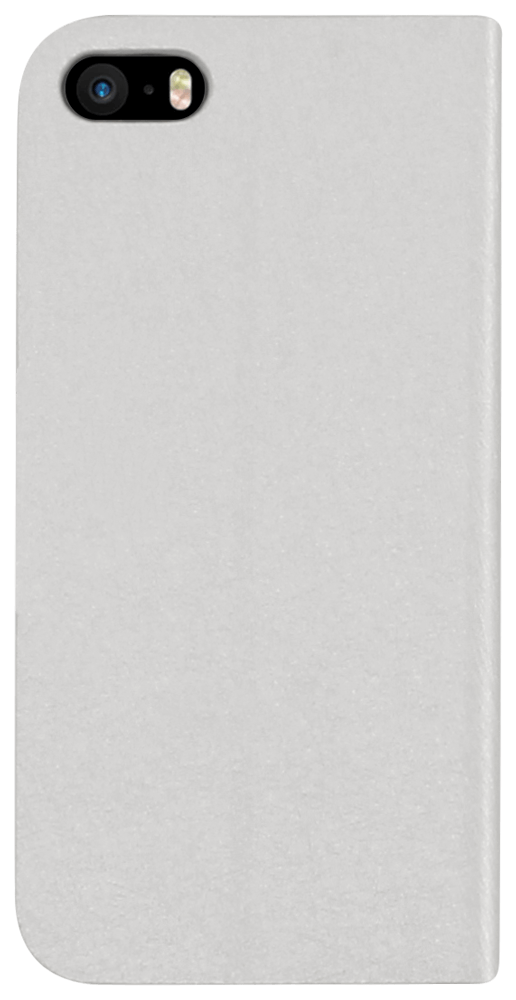 Apple iPhone SE (2016) oldalra nyíló flipes bőrtok mikroszálas minta ezüst
