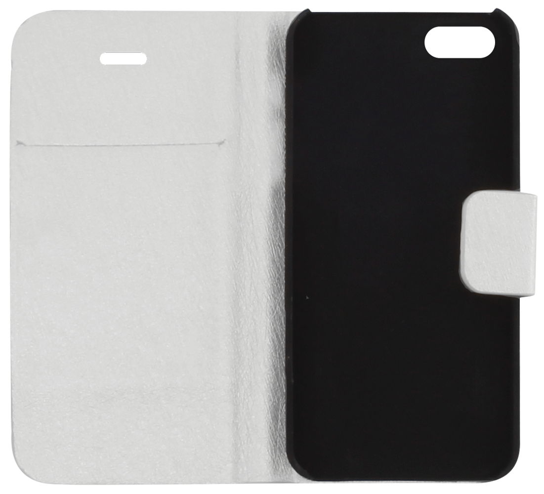 Apple iPhone SE (2016) oldalra nyíló flipes bőrtok mikroszálas minta ezüst
