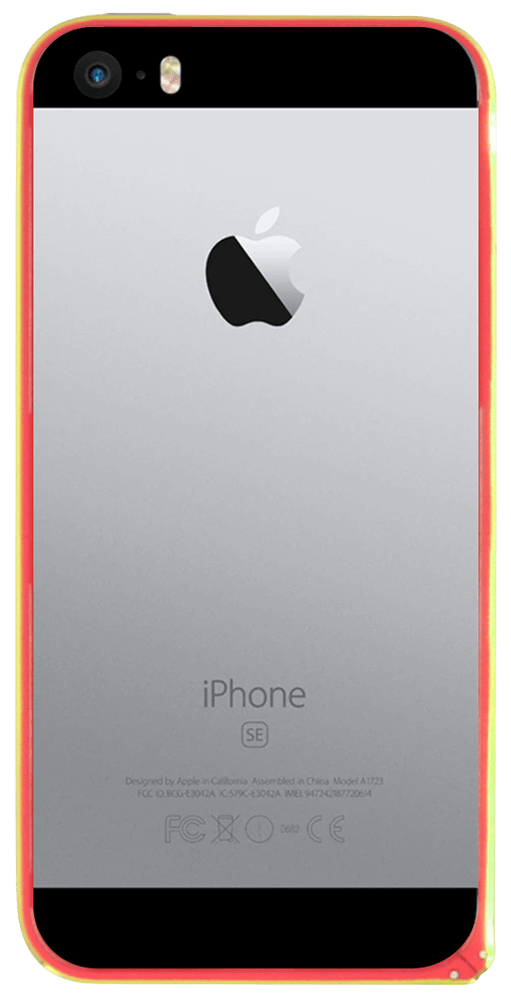 Apple iPhone SE (2016) bumper arany csíkkal piros