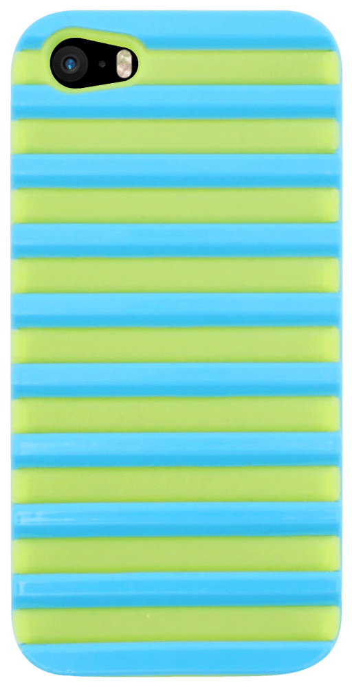 Apple iPhone SE (2016) kemény hátlap 3D rács minta kék/zöld