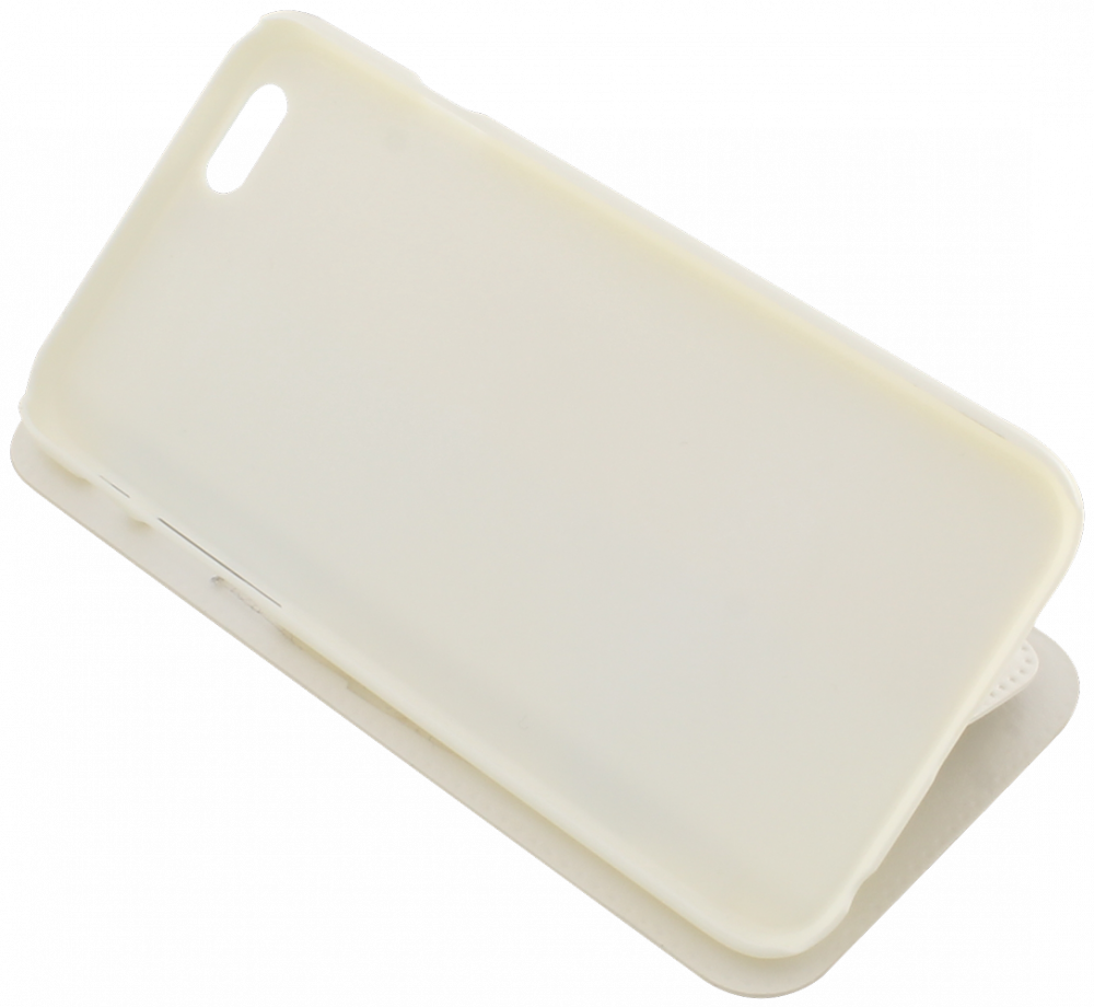 Apple iPhone 6S Plus oldalra nyíló flipes műanyag tok View Window bézs