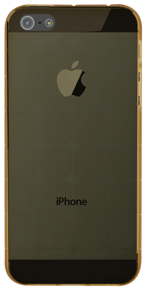 Apple iPhone 5 szilikon tok négyzet minta átlátszó arany