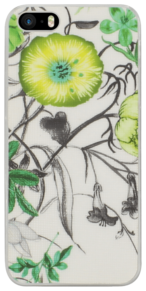 Apple iPhone SE (2016) kemény hátlap virágmintás fehér