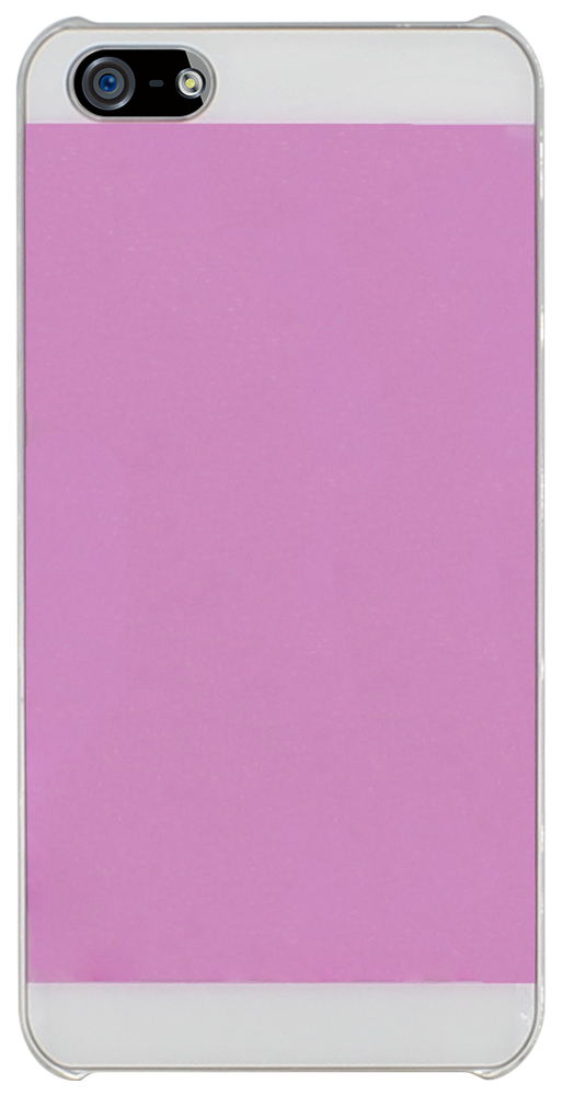 Apple iPhone 5S kemény hátlap ezüst színű kerettel rózsaszín/fehér