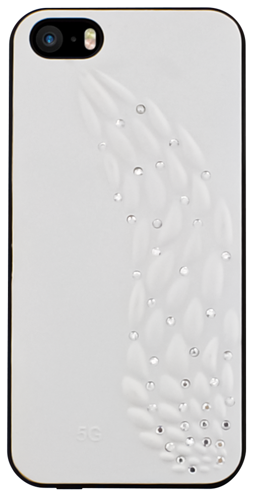 Apple iPhone 5S kemény hátlap strasszköves fehér