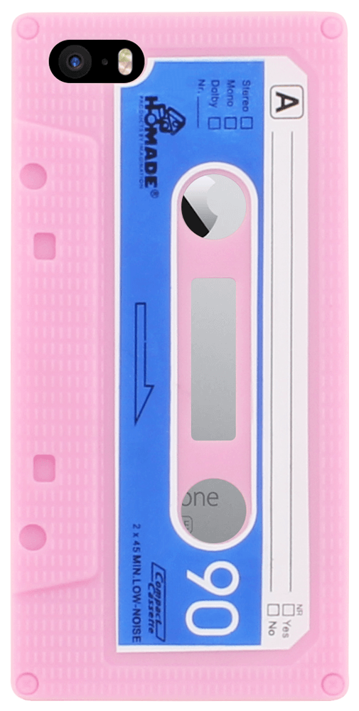 Apple iPhone SE (2016) szilikon tok kazetta formájú babarózsaszín