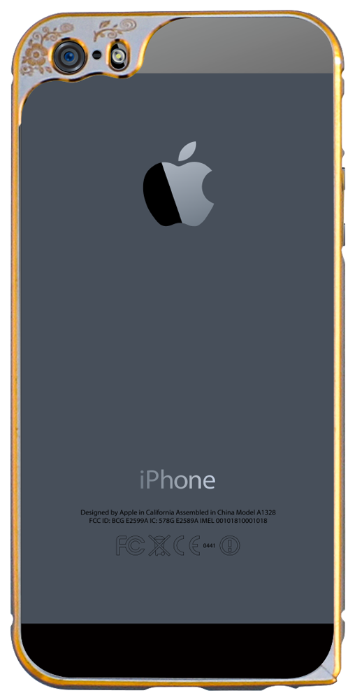 Apple iPhone 5 bumper kameravédővel arany/szürke