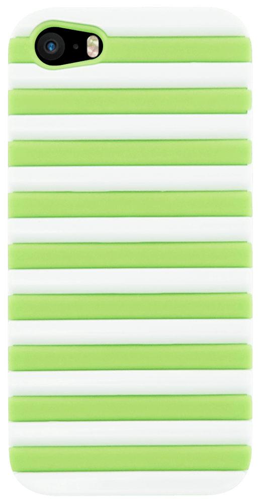 Apple iPhone SE (2016) kemény hátlap 3D rács minta zöld/fehér