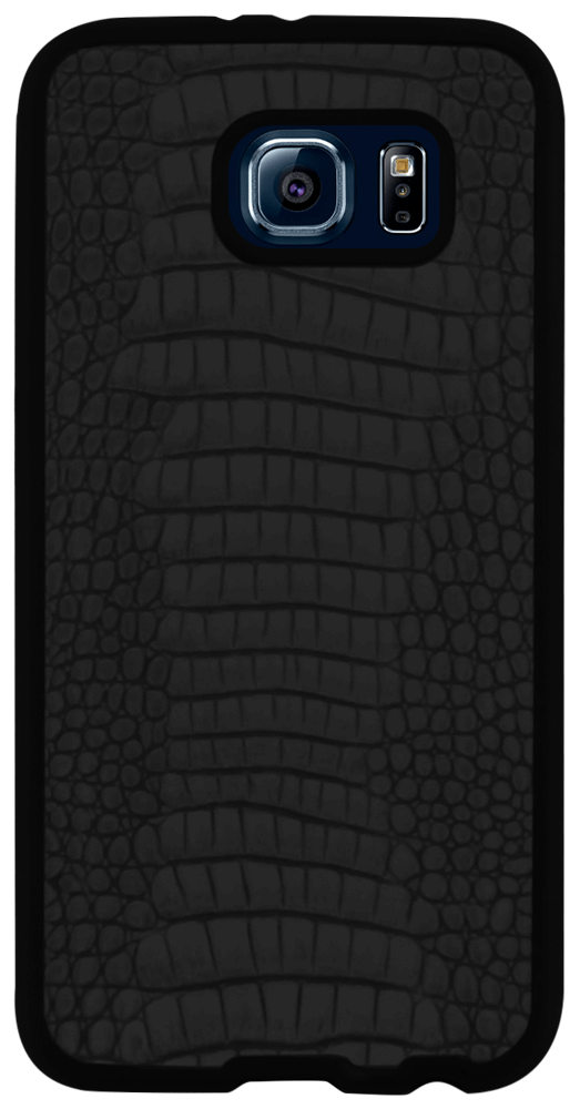 Samsung Galaxy S6 szilikon tok krokodilbőr mintás fekete