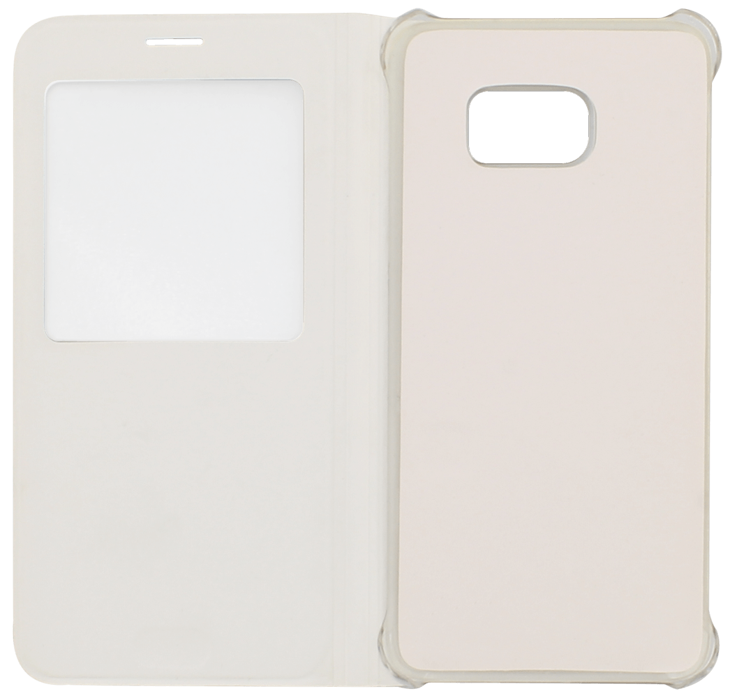Samsung Galaxy S6 EDGE plus oldalra nyíló flipes bőrtok rombusz mintás view cover fehér