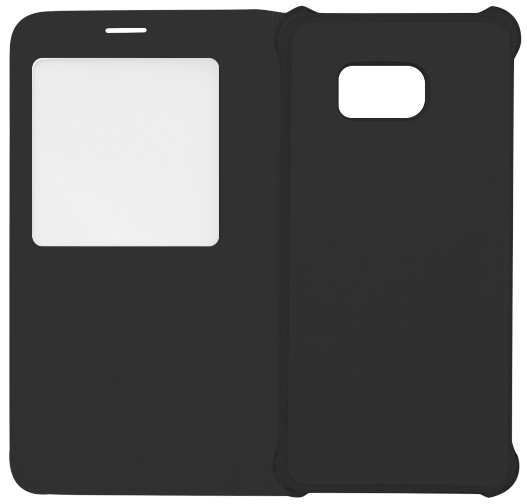 Samsung Galaxy S6 Edge Plus (G928) oldalra nyíló flipes műanyag tok rombusz mintás View Window fekete