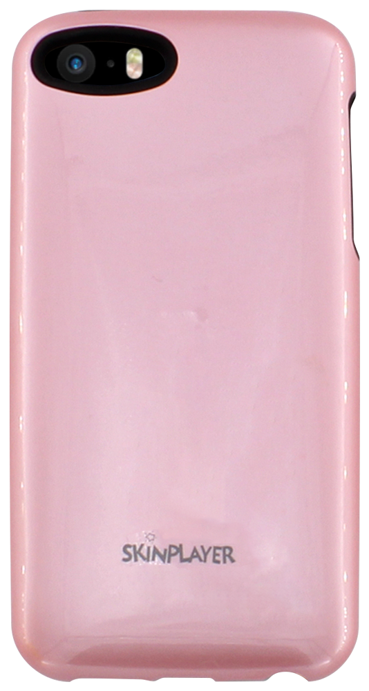 Apple iPhone SE (2016) kemény hátlap gyári SKINPLAYER szilikon belső fekete/rózsaszín