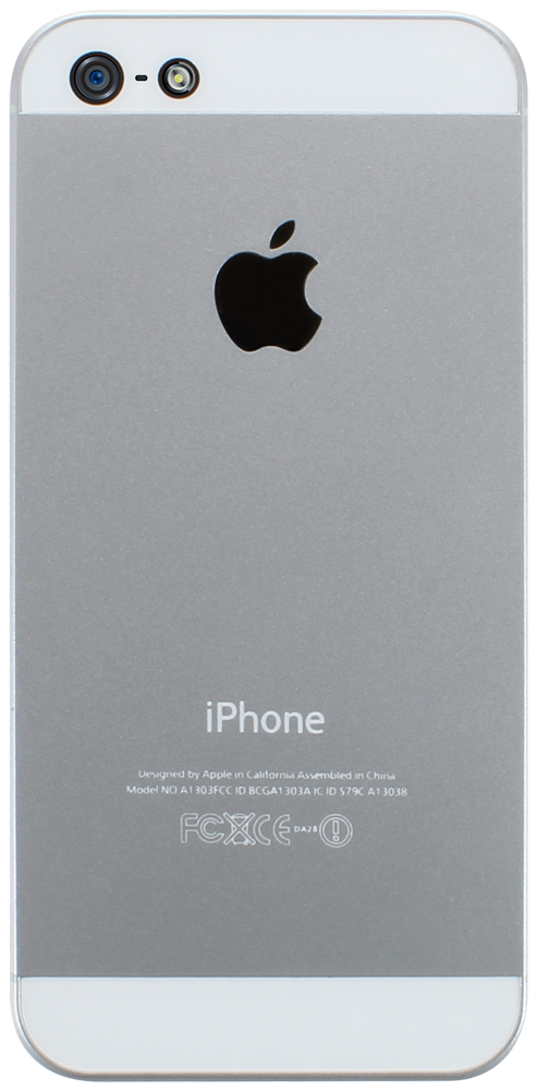 Apple iPhone 5 kemény hátlap gyári APPLE alul felül fehér sáv ezüst