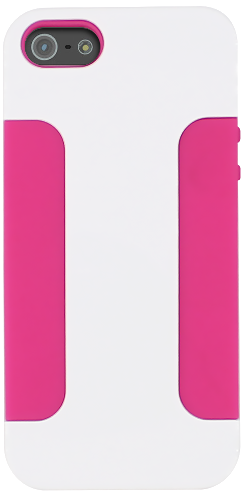 Apple iPhone 5 szilikon tok levehető kemény hátlappal rózsaszín/fehér