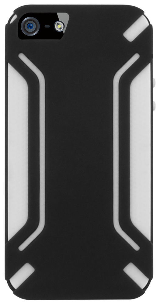 Apple iPhone SE (2016) kemény hátlap szilikon belső fekete/fehér