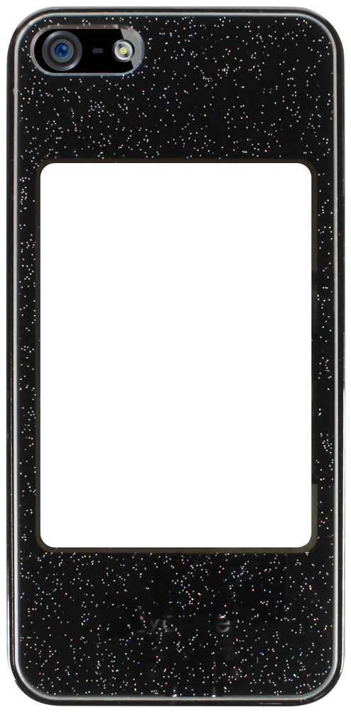 Apple iPhone SE (2016) kemény hátlap cserélhető képpel csillogó fekete