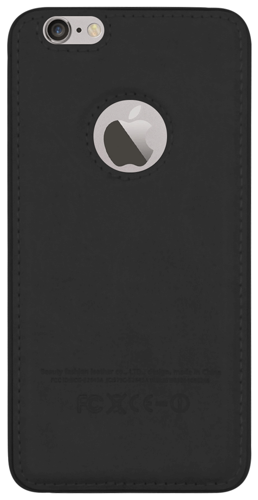 Apple iPhone 6 kemény hátlap bőrhatású logó kihagyós fekete