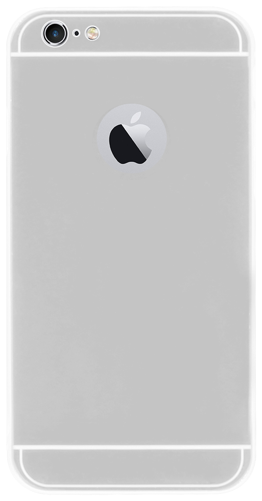 Apple iPhone 6S Plus kemény hátlap logónál átlátszó fém hátlappal ezüst