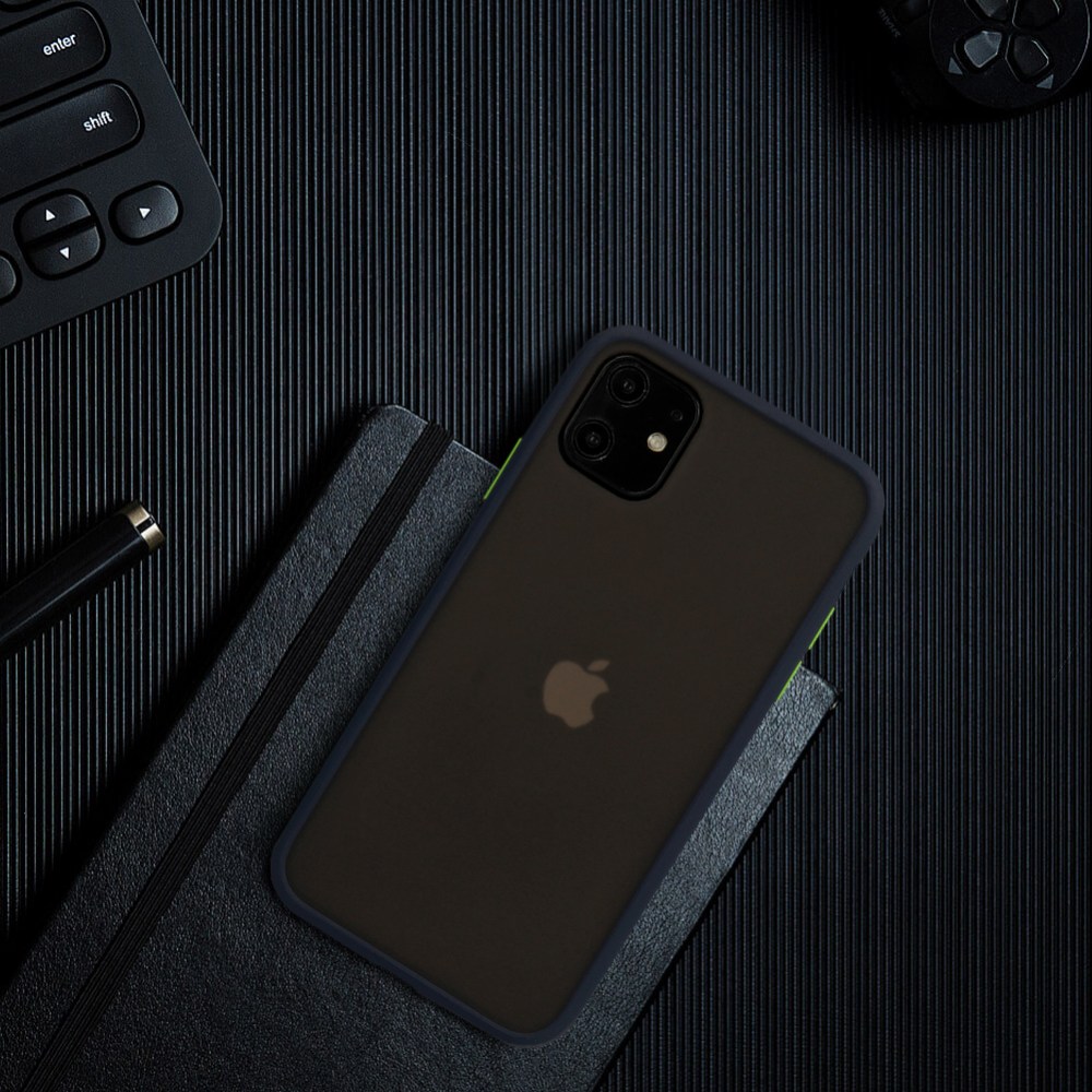 Apple iPhone 11 Pro kemény hátlap Vennus Button Bumper kameravédővel sötétkék