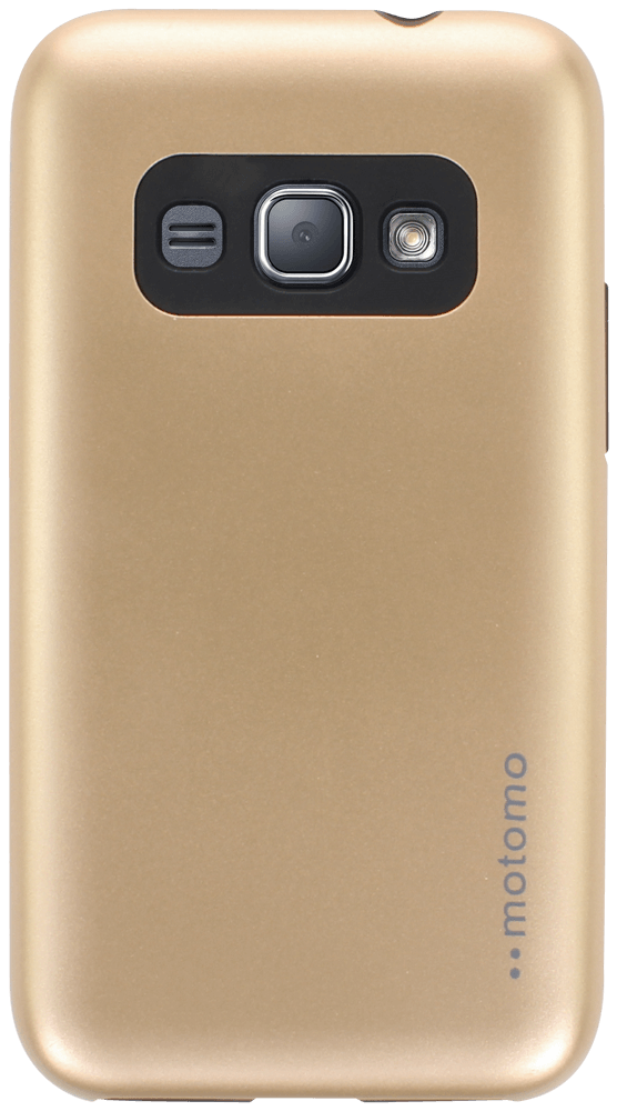 Samsung Galaxy J1 2016 (J120) kemény hátlap szilikon belső fekete/arany