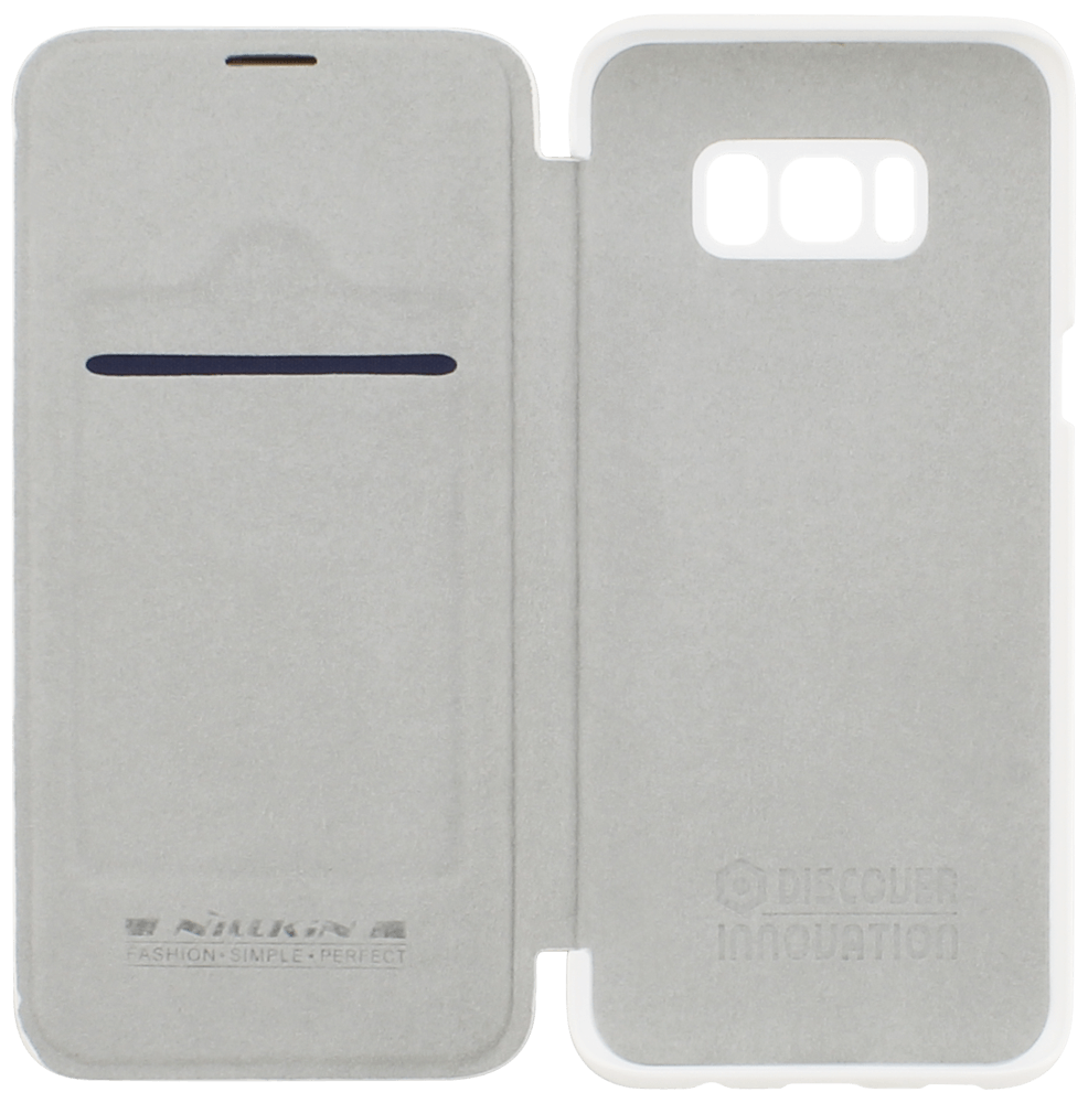 Samsung Galaxy S8 Plus (G955) oldalra nyíló flipes bőrtok gyári NILLKIN bankkártya tartó fehér