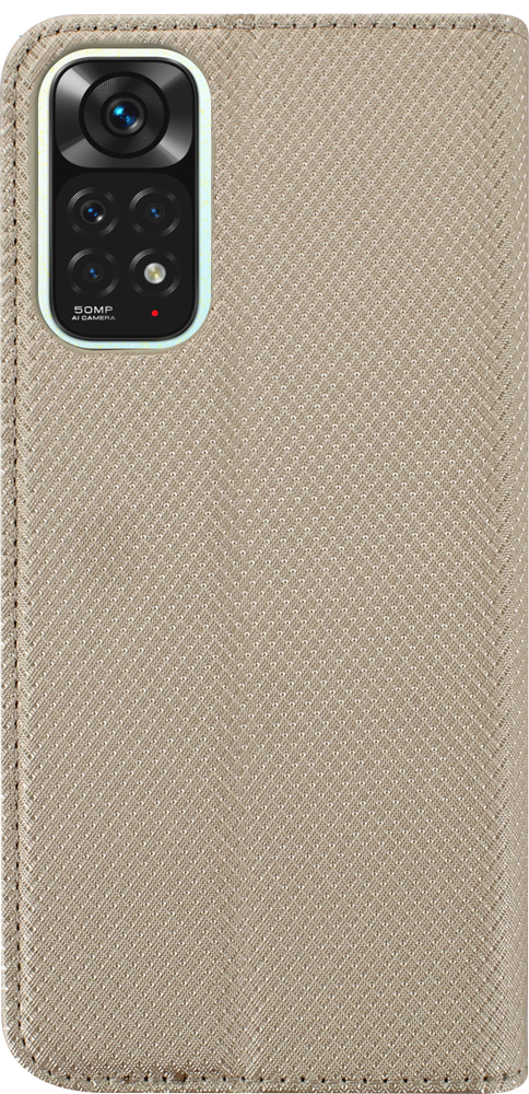 Xiaomi Redmi Note 11 oldalra nyíló flipes bőrtok rombusz mintás arany