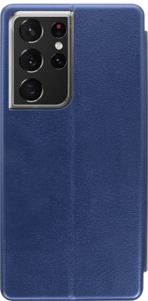 Samsung Galaxy S21 Ultra 5G (SM-G998B) oldalra nyíló mágneses flipes bőrtok prémium minőség sötétkék