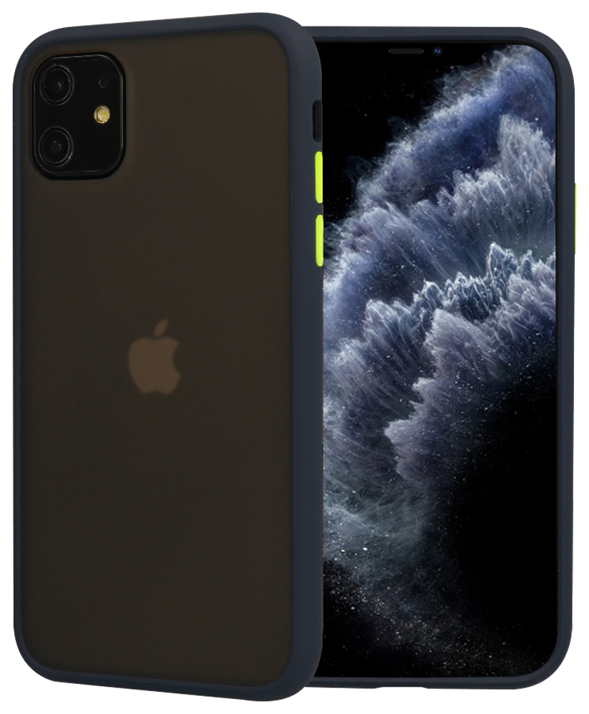 Xiaomi Redmi 8A kemény hátlap szilikon keret Vennus Button Bumper sötétkék