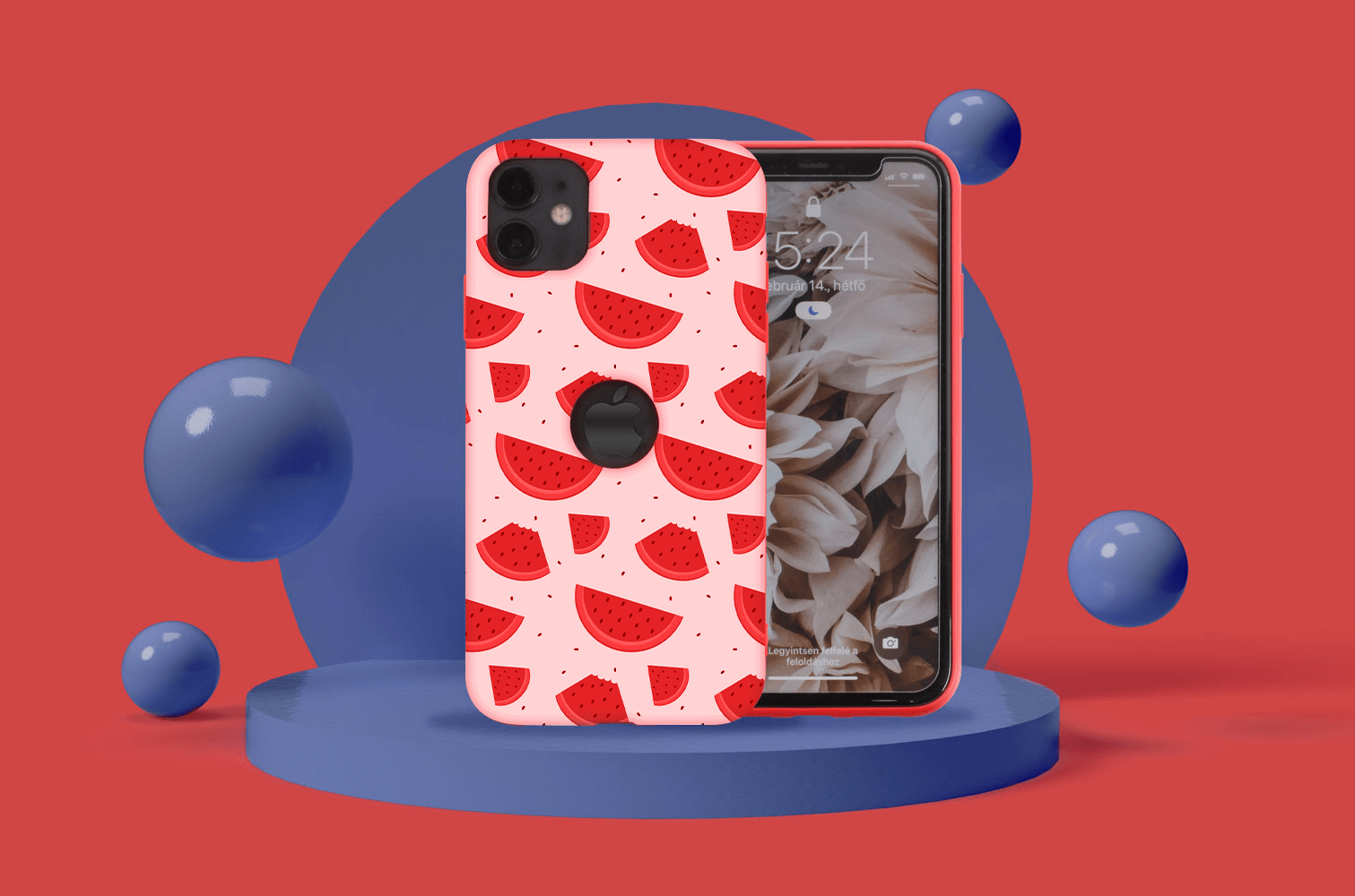 Apple iPhone XS Max szilikon tok logó kihagyós piros