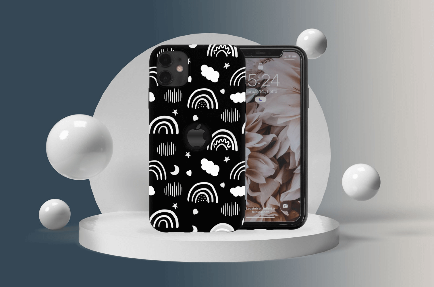 Apple iPhone X szilikon tok logó kihagyós fekete