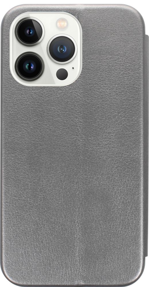 Apple iPhone 13 Pro oldalra nyíló mágneses flipes bőrtok prémium minőség ezüst