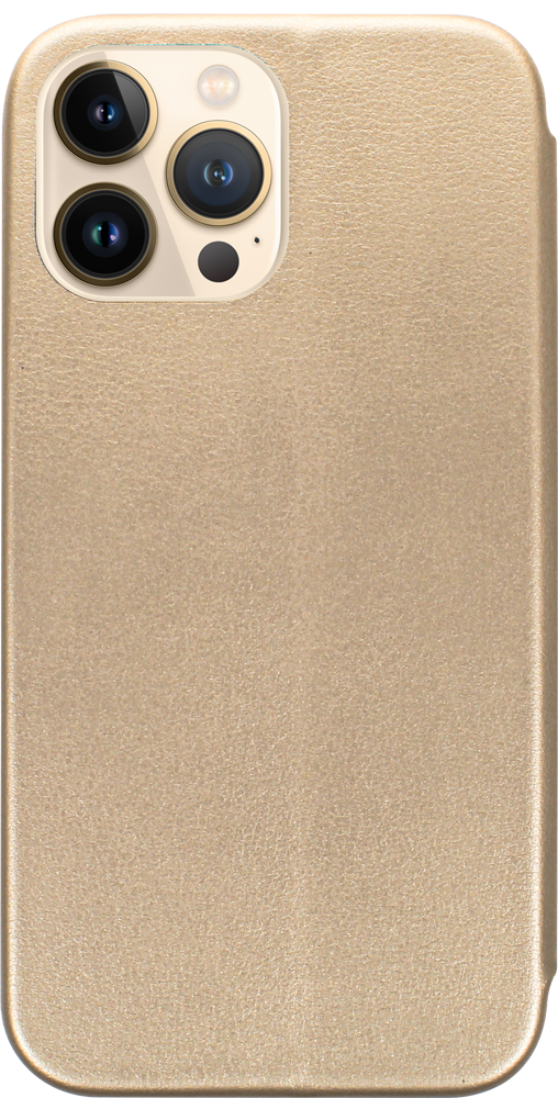 Apple iPhone 13 Pro Max oldalra nyíló mágneses flipes bőrtok prémium minőség arany