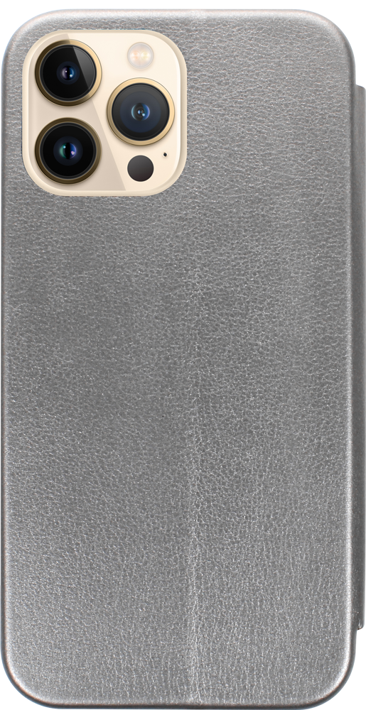 Apple iPhone 13 Pro Max oldalra nyíló mágneses flipes bőrtok prémium minőség ezüst
