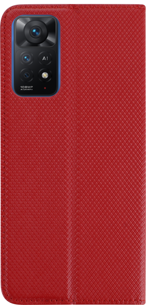 Xiaomi Redmi Note 11 Pro 5G oldalra nyíló flipes bőrtok rombusz mintás piros