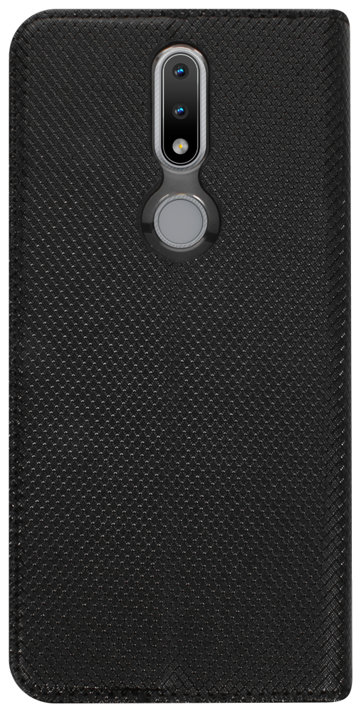 Nokia 2.4 oldalra nyíló flipes bőrtok rombusz mintás fekete
