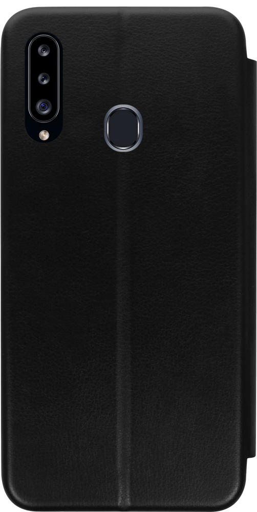 Samsung Galaxy A20s (SM-A207F) oldalra nyíló mágneses flipes bőrtok prémium minőség fekete