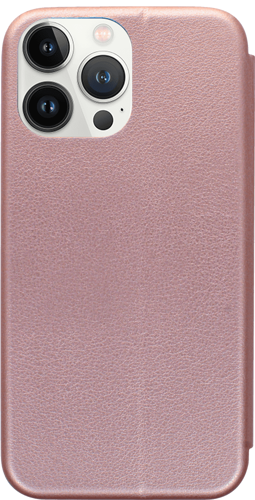 Apple iPhone 13 Pro Max oldalra nyíló mágneses flipes bőrtok prémium minőség rozéarany