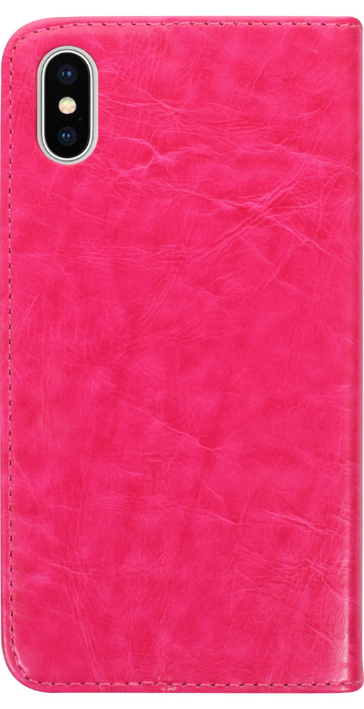 Apple iPhone XS oldalra nyíló flipes bőrtok asztali tartó funkciós rózsaszín