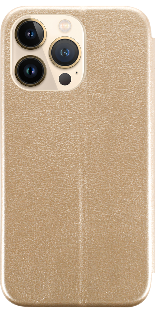 Apple iPhone 13 Pro oldalra nyíló mágneses flipes bőrtok prémium minőség arany