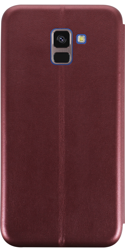 Samsung Galaxy A8 Plus 2018 (A730) oldalra nyíló mágneses flipes bőrtok prémium minőség bordó