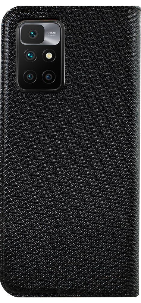 Xiaomi Redmi 10 oldalra nyíló flipes bőrtok rombusz mintás fekete