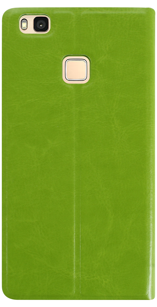 Huawei P9 Lite oldalra nyíló flipes bőrtok asztali tartó funkciós zöld