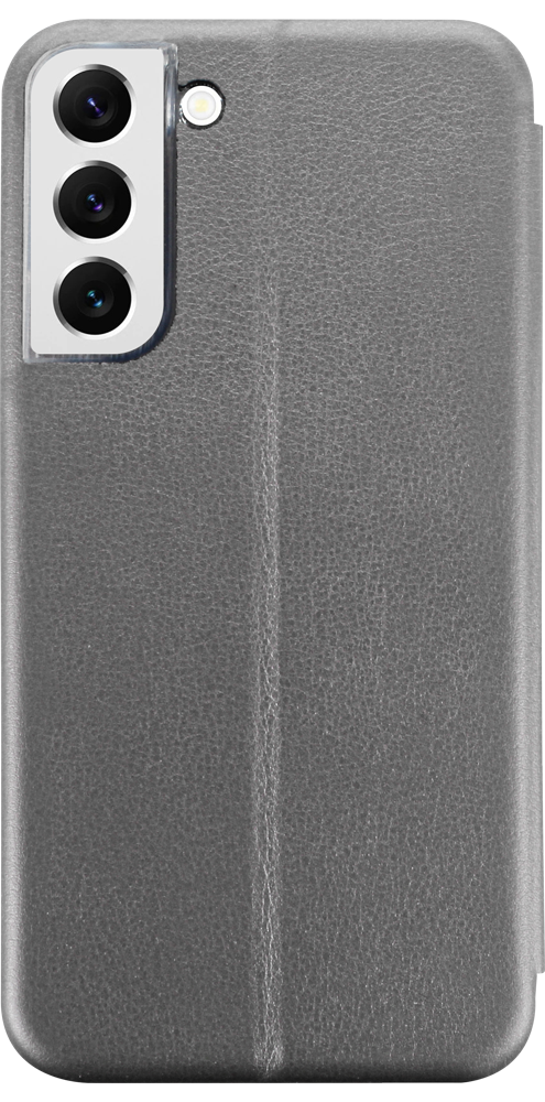 Samsung Galaxy S22 Plus 5G (SM-S906B) oldalra nyíló mágneses flipes bőrtok prémium minőség ezüst