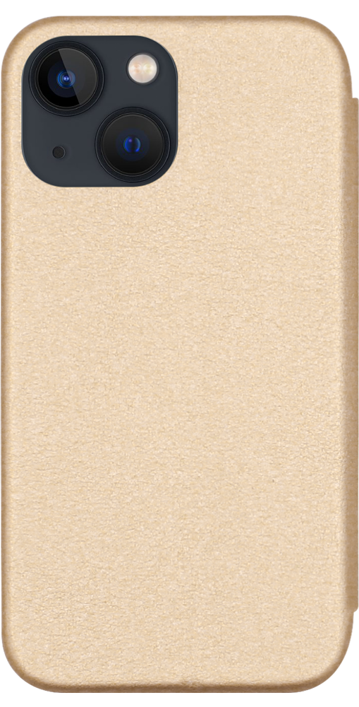 Apple iPhone 13 Mini oldalra nyíló mágneses flipes bőrtok prémium minőség arany