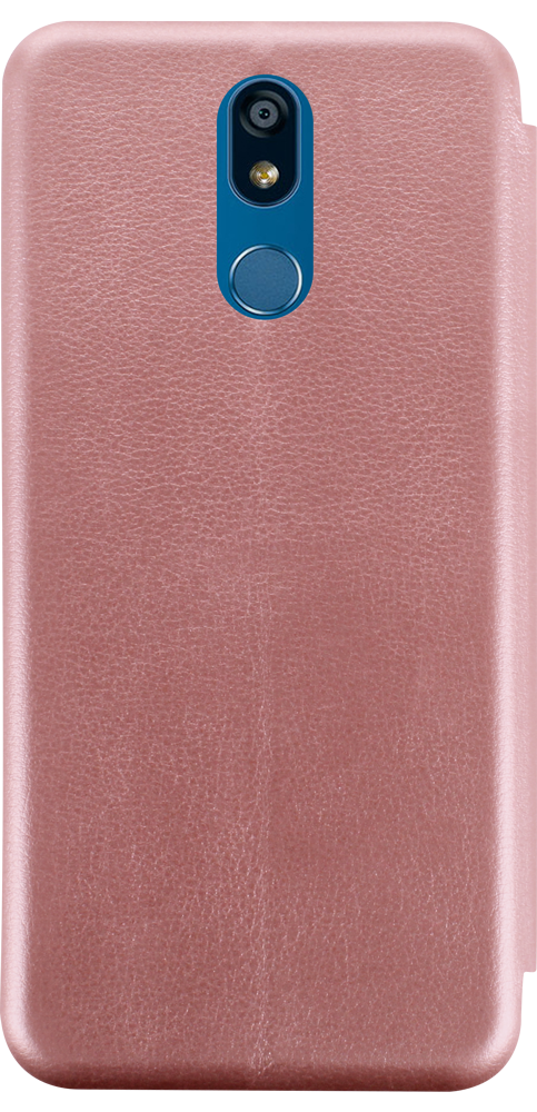 LG K40 (K12 Plus) oldalra nyíló mágneses flipes bőrtok prémium minőség rozéarany