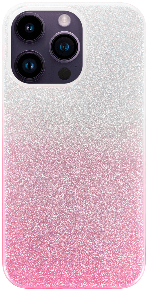 Apple iPhone 14 Pro Max szilikon tok csillogó hátlap rózsaszín/ezüst
