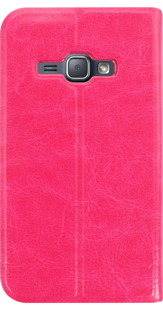 Samsung Galaxy J1 2016 (J120) oldalra nyíló flipes bőrtok asztali tartó funkciós rózsaszín